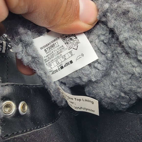 Sperry Juneau Womens 8 Black Gray Winter Boots Faux Fur Casual Comfort STS86817 - Picture 8 of 14